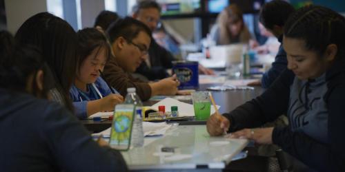 REACH Class Participants Painting